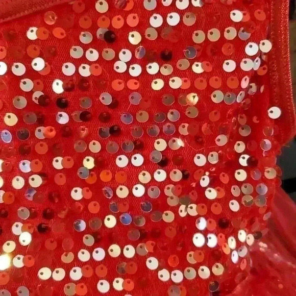 Red and silver one shoulder costume - Picture 2 of 4